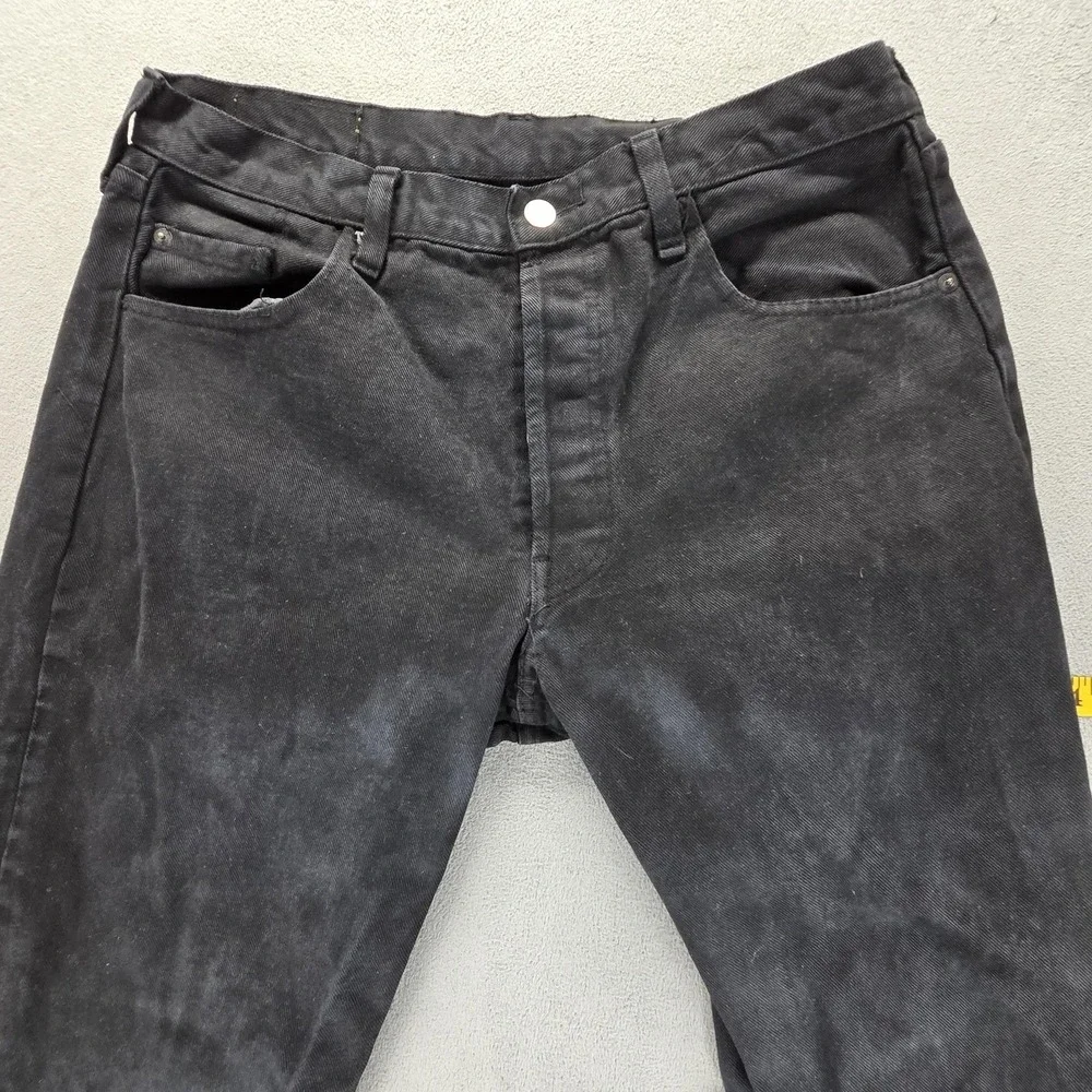 Vintage‎ Levis 501 Jeans Mens Black Straight Button Fly Made in USA Fits 30x32